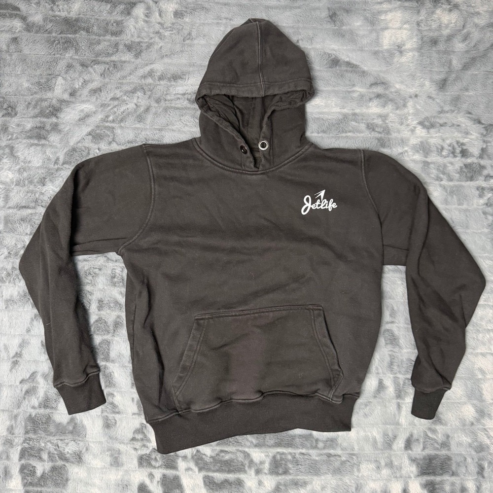 Jet Life Apparel Mens XS Black Pullover Hoodie Logo Graphic Official Merch 4874